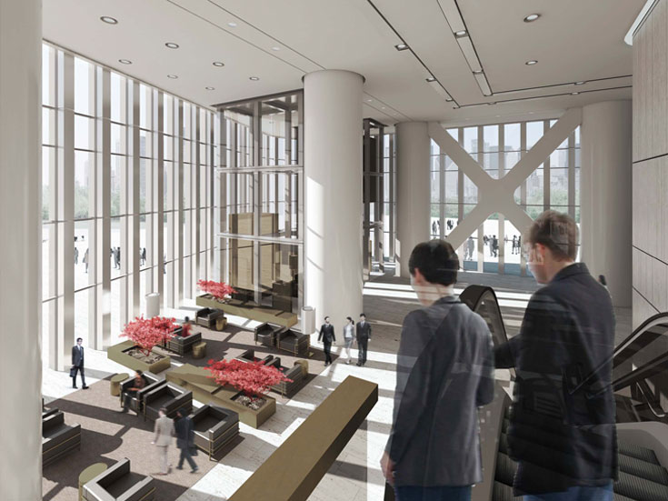 上海綠地廣場大廈寫字樓大廳設(shè)計(jì)-第2張圖片-上海古都建筑設(shè)計(jì)集團(tuán) 上海綠地廣場大廈寫字樓大廳設(shè)計(jì)-第2張圖片-上海古都建筑設(shè)計(jì)集團(tuán)