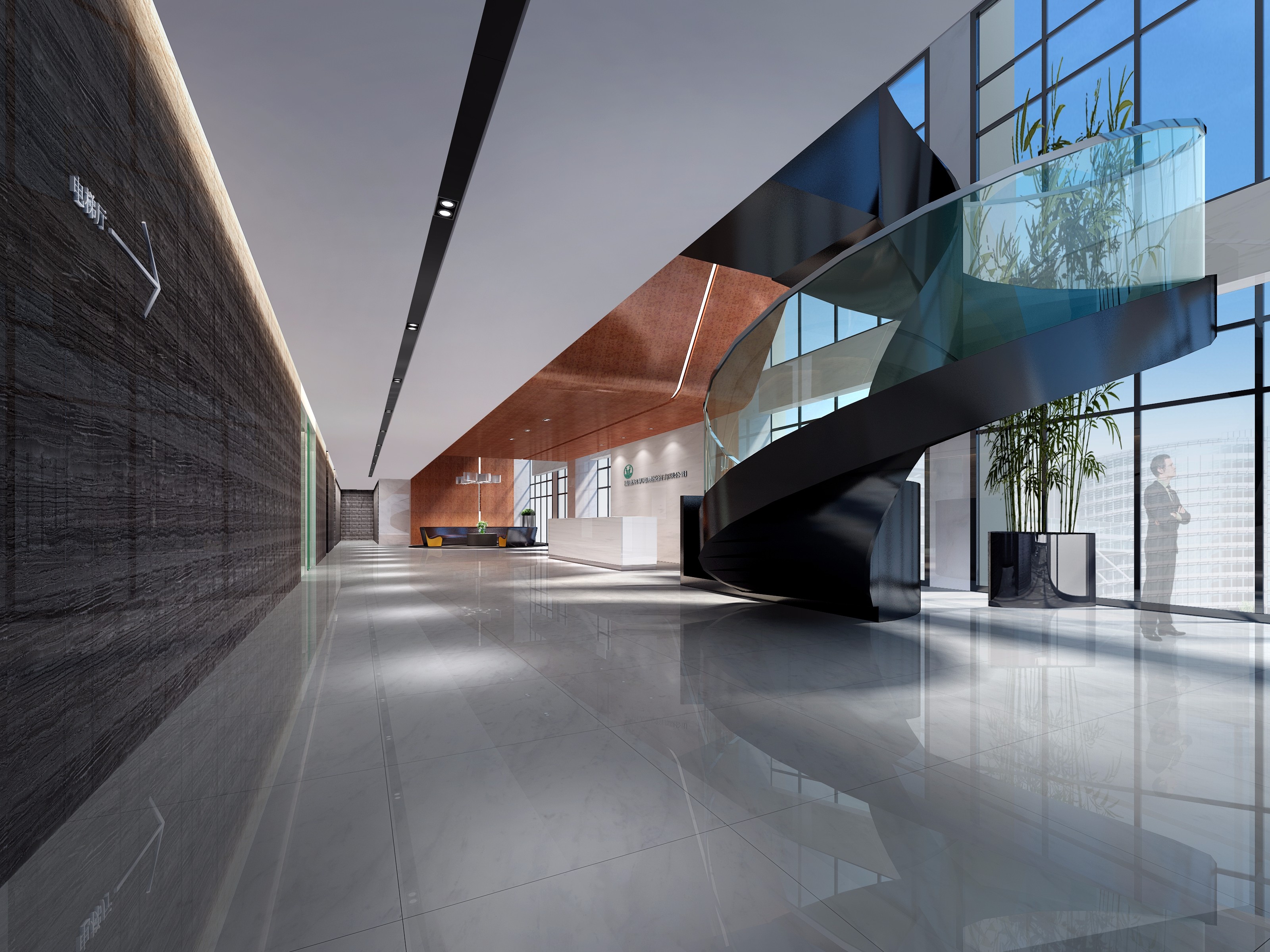 嘉定區(qū)辦公樓大廳裝修設計-第2張圖片-上海古都建筑設計集團 嘉定區(qū)辦公樓大廳裝修設計-第2張圖片-上海古都建筑設計集團