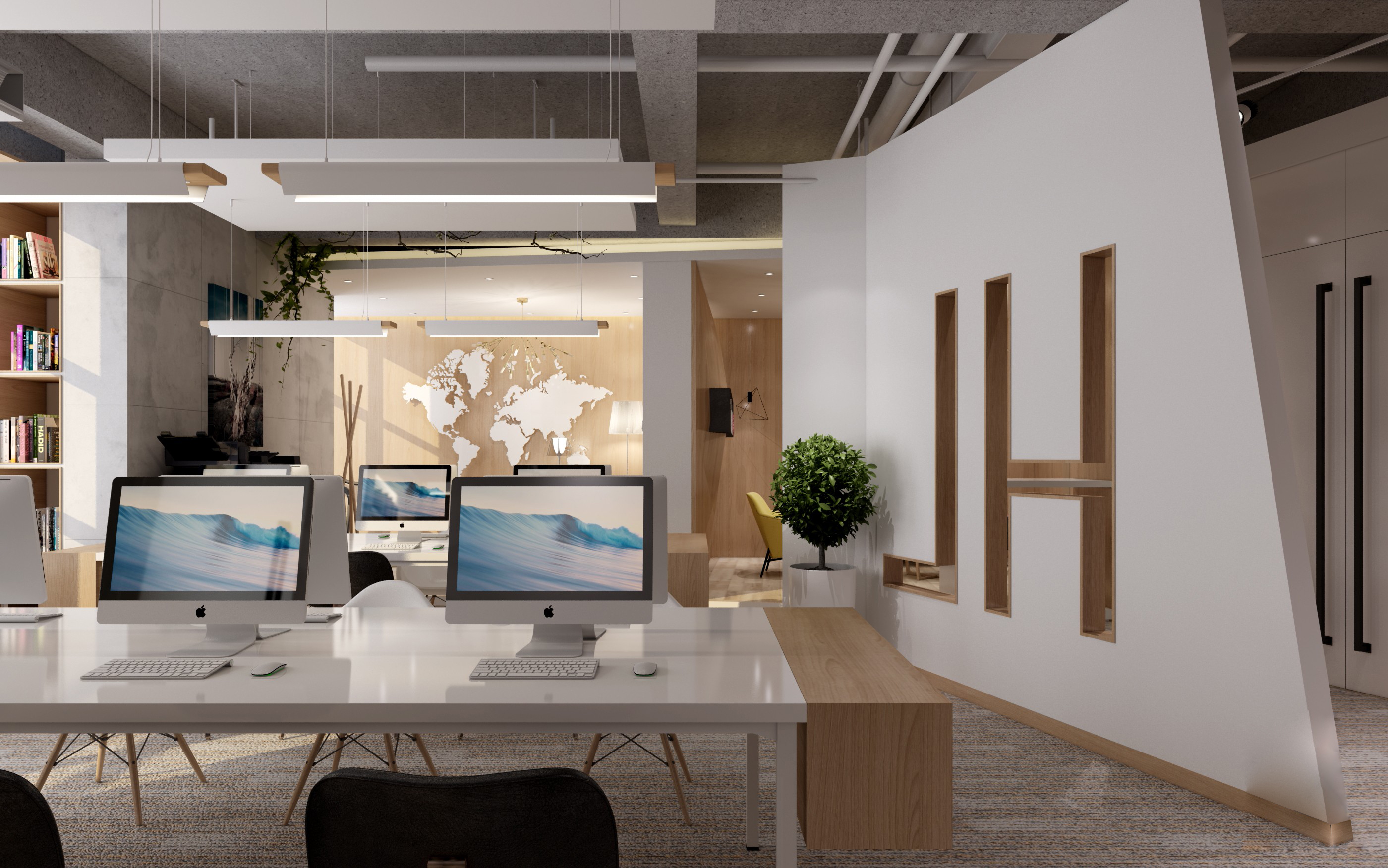 國際科技風格辦公室裝修設計-第3張圖片-上海古都建筑設計集團 國際科技風格辦公室裝修設計-第3張圖片-上海古都建筑設計集團