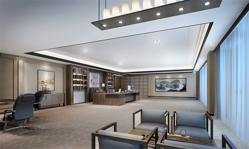 920平新中式風(fēng)格辦公室設(shè)計方案-辦公室裝修設(shè)計效果圖-第3張圖片-上海古都建筑設(shè)計集團
